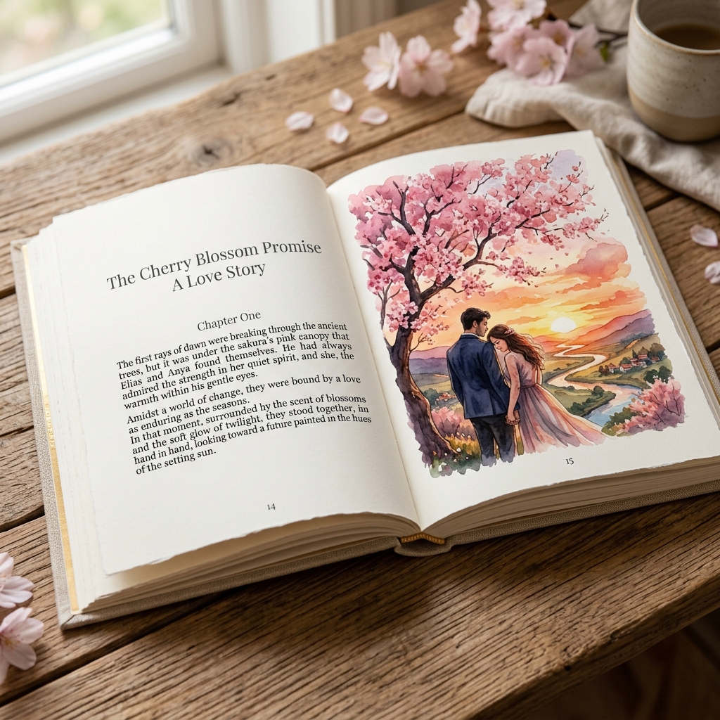 Couple custom storybook illustration mockup